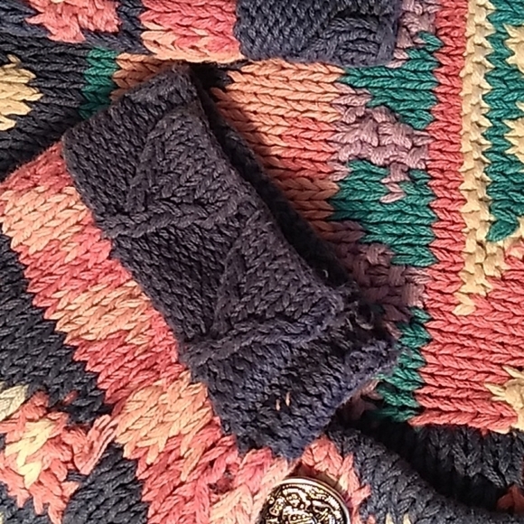 Vintage 1991 Y2K hand knitted Best American Clothing Co cardigan sweater small - Picture 6 of 6